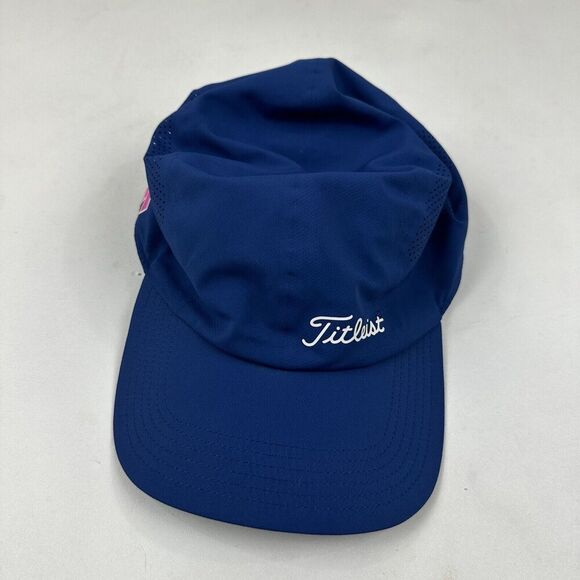 Titleist Womens Pink Ribbon Adjustable Navy Mesh Hat Cap Breast Cancer Awareness - Picture 3 of 10